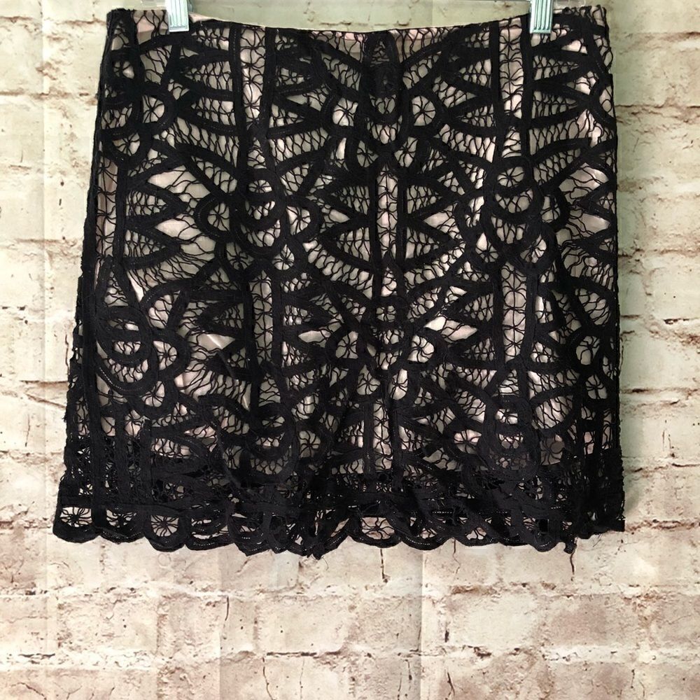BB Dakota Crochet mini skirt black & nude